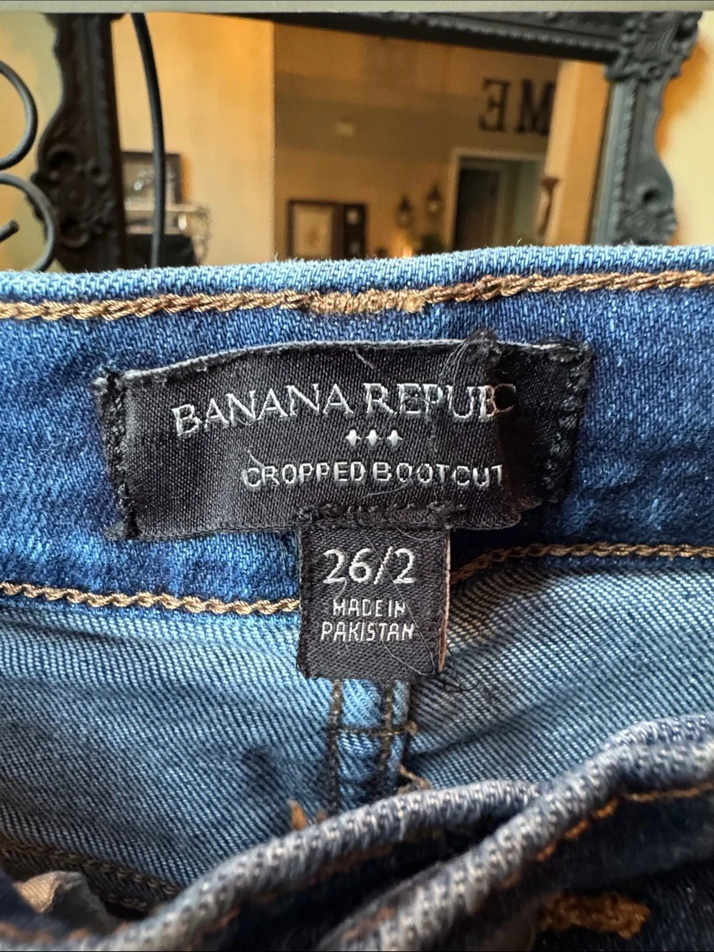 Banana Republic High-Rise Button-Fly Cropped Flare Leg Jeans - Blue